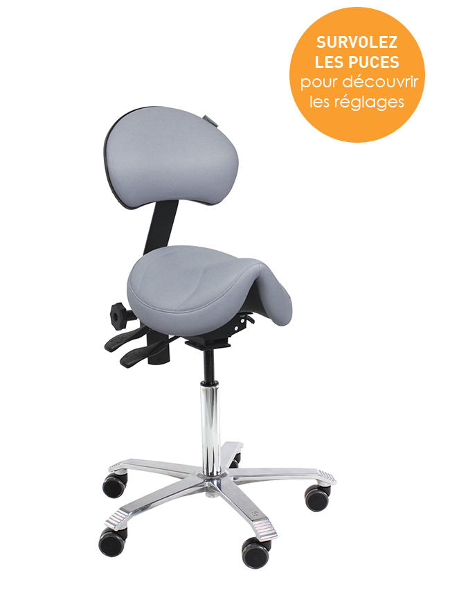 Visuel mode d'emploi interactif du siège ergonomique Amazone / Jumper - Ergonomie et confort au poste de travail