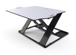 Plateforme Oploft pour poste de travail assis-debout avec ordinateur