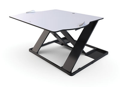 Plateforme Oploft pour poste de travail assis-debout avec ordinateur