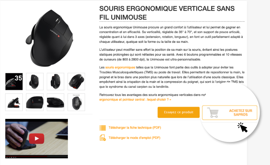 Achat en ligne de matériel ergonomique pour le poste de travail
